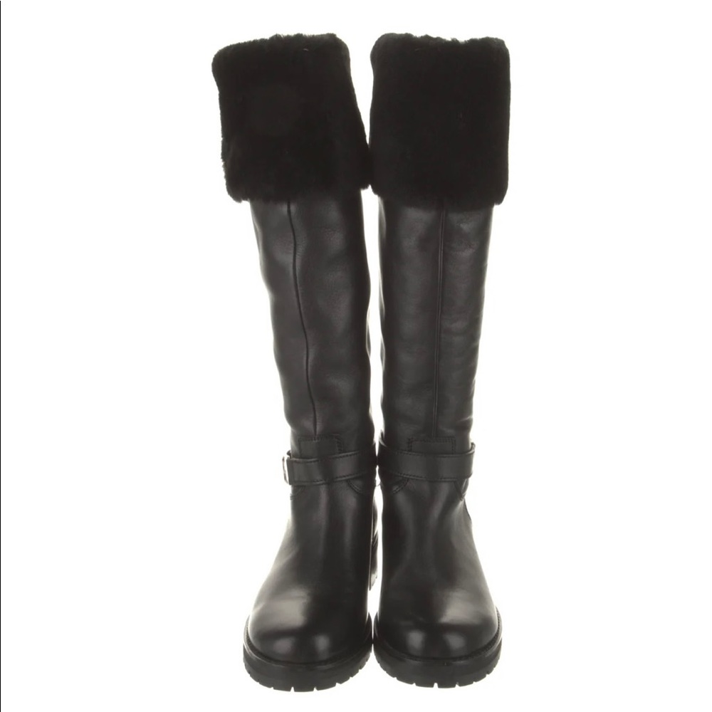 Versace Collection Fur trimmed Riding boots - Picture 4 of 5